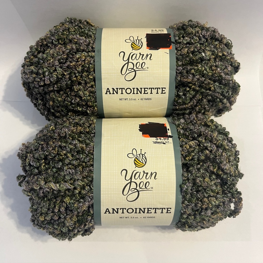 2 NEW Yarn Bee Antionette Boucle Yarn | Smokey Spruce | 124 Yds | Discontinued